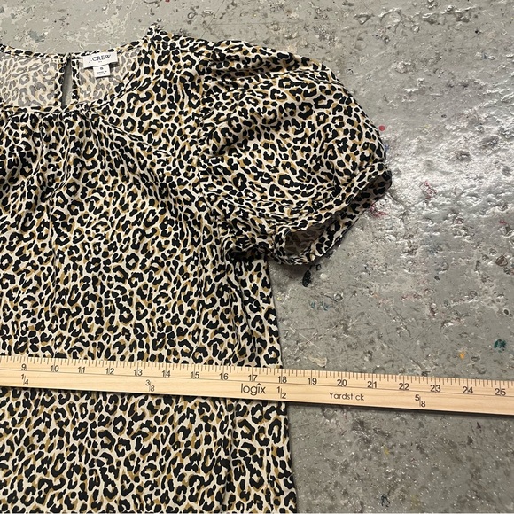 J. Crew Animal Print Puff Sleeve Blouse - Picture 3 of 4